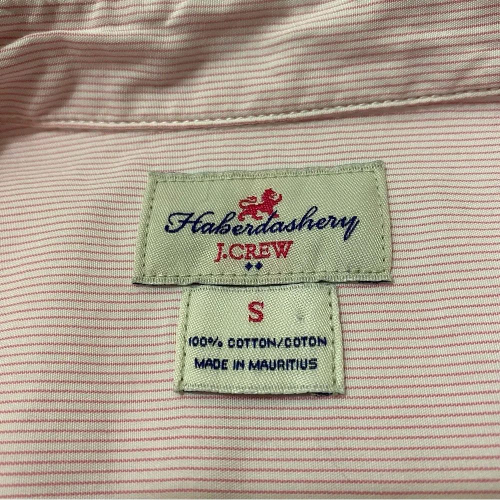 Haberdashery J. Crew 100% Cotton Pink Stripes Collar Button Up Shirts, S - Picture 5 of 8